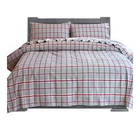 Elegant Comfort Set di lenzuola in 100% flanella di cotone turco, morbide, 4 pezzi, lenzuolo con angoli profondi, ultra morbide, calde e anti-pelucchi, per letto matrimoniale, grigio scozzese