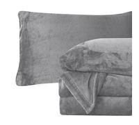 Elegant Comfort Set di lenzuola lussuosamente morbide, in flanella di velluto, 4 pezzi, qualità premium, accogliente, caldo, antistatico, non pelucchi, in pile di flanella con tasca profonda, misura