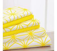 Elegant Comfort Set di lenzuola lussuose e morbide, 6 pezzi, con motivo geometrico a cubi, in microfibra 1500 di alta qualità, resistente alle pieghe e allo sbiadimento, set di biancheria da letto più