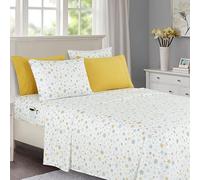 Elegant Comfort Set di lenzuola morbide e lussuose, con motivo natalizio 1500, in microfibra di qualità alberghiera, morbidezza, resistente alle pieghe e allo scolorimento (6 pezzi), per letto