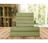 Elegant Comfort Set di lenzuola morbide e lussuose in microfibra 1500, di prima qualità, in microfibra, resistenti alle pieghe e allo scolorimento (6 pezzi), per letto California King, verde oliva