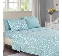 Elegant Comfort Set di lenzuola morbide e lussuose, in microfibra 1500, di qualità alberghiera, morbide, resistenti alle pieghe e allo sbiadimento (6 pezzi), per letto king size, orso polare blu