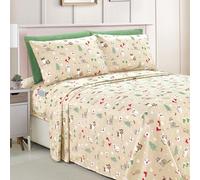 Elegant Comfort Set di lenzuola morbide e lussuose, in microfibra 1500, di qualità alberghiera, morbide, resistenti alle pieghe e allo scolorimento (6 pezzi), per letto king, color crema