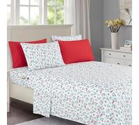 Elegant Comfort Set di lenzuola morbide e lussuose, in microfibra di prima qualità, in microfibra di qualità alberghiera, motivo vacanza 1500, morbido, resistente alle pieghe e allo scolorimento (6