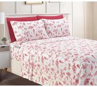 Elegant Comfort Set di lenzuola morbide e lussuose, in microfibra, motivo vacanza 1500, di prima qualità, in microfibra, resistenti alle pieghe e allo scolorimento (6 pezzi), per letto matrimoniale,