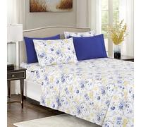 Elegant Comfort Set di lenzuola più morbide e accoglienti, 6 pezzi, in microfibra di qualità alberghiera 1500, con tasca profonda, resistente alle pieghe, set di lenzuola floreali, per letto