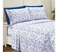 Elegant Comfort Set di lenzuola più morbide e accoglienti, 6 pezzi, microfibra di qualità alberghiera 1500, con tasca profonda, resistente alle pieghe, set di 6 pezzi, motivo cachemire, indaco