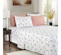 Elegant Comfort Set di lenzuola più morbide e accoglienti, in microfibra 1500 di qualità alberghiera di prima qualità, con angoli profondi, resistenti alle pieghe, set di lenzuola da 4 pezzi, motivo