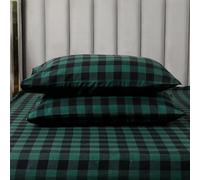 Elegant Comfort Set di lenzuola ultra morbide, in 100% flanella di cotone turco, 4 pezzi, lenzuola di flanella a quadri di bufalo, calde e accoglienti, anti-pelucchi, di alta qualità, con tasca