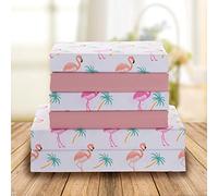 Elegant Comfort Set di lenzuola ultra morbide in microfibra spazzolata doppia, 4 pezzi, bellissimi motivi tropicali e vivaci colori a tinta unita, lussuoso, per tutte le stagioni, motivo fenicottero,