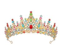 Elegant Crown Headband for Women Birthday Decorations and Schweißband Damen Schwarz (Dark Blue, One Size)