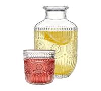 Elegant Drink Pitcher, Compact Carafe Set, Glass Water with Matching Cup, Lightweight Serving Container Set, Kitchen Pitcher with Modern Style, Dining Accessory for Daily Use