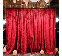 Elegant Event Essentials - Fondali in velluto riccio drappeggi/decorazione per tende - Puntelli per matrimoni, compleanni, feste, balli, sfondi fotografici, Youtube - Rosso - 3 x 3 m (3 x 3 m)