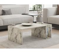 Elegant Freesia Marble Coffee Table, 86,8 cm | 100% melamina rivestita in melamina, spessore 18 mm | Design da parete con Lower Shelf | Modern Home Decor