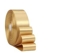 Elegant Gold Ribbon Spool For Wrapping | All-Purpose Shiny Satin For Crafts, Wedding Decor And Present Tying