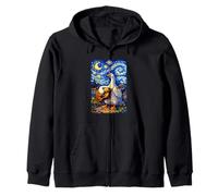 Elegant Goose Playing Guitar Whimsical Art Music Camping Felpa con Cappuccio