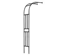 Elegant Half Side Wall Mounted Metal Garden Arch with Rose Vines Support Rack for Climbing Plants Perfect for Outdoor Wedding Decor and Garden Trellis Black Color