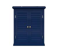 Elegant Home Fashions Armadietto Murale Blu Navy Porte Lamellari