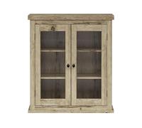 Elegant Home Fashions Pensile Rovere Chiaro Porte Vetrate con Ripiani Regolabili