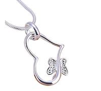 Elegant Love Heart Butterfly Pedant Necklace Women Jewelry Gift