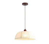 Élégant luminaire suspendu Tambour en Lin Blanc de 40 cm - Lustre réglable en Bois de frêne pour Salle à Manger, Cuisine et Salon