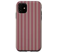 Elegant Mauve & Dusty Grey Stripes Vertical Lines Custodia per iPhone 11