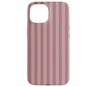 Elegant Mauve & Dusty Grey Stripes Vertical Lines Custodia per iPhone 15