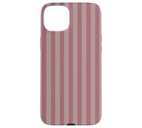 Elegant Mauve & Dusty Grey Stripes Vertical Lines Custodia per iPhone 15 Plus