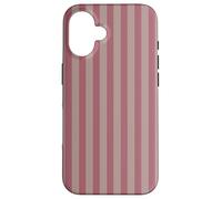 Elegant Mauve & Dusty Grey Stripes Vertical Lines Custodia per iPhone 16