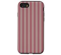 Elegant Mauve & Dusty Grey Stripes Vertical Lines Custodia per iPhone SE (2020) / 7/8