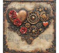 Elegant Notebook Valentine Steampunk: Perfect for Notes, Ideas, and Creative Writing - High-Quality White Interior with Classy Ornaments
