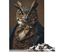 Elegant Owl Royalty Jigsaw Puzzle Impossible 1000 Pezzi Decorazione Per La Casa. Giochi Rilassamento E Intelligence Per Adulti E Bambini Da 12 Anni 1000pcs (75x50cm)