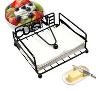 Elegant Paper Holder, Decorative Table Rack, Napkin Organizer with Heavy Base, Black Gold Dispenser, Dining Accessory with Contemporary Design, Indoor Storage for Bedroom Living Room