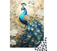 Elegant Peacock 1000 Piece paper Jigsaw Puzzle for Adults Mindful Educational Floral Art Puzzle Room Decor 70x50cm/1000pcs