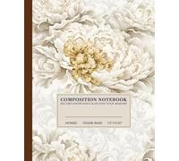 Elegant Peony Composition Notebook | Serene College-Ruled Notebook: Realistic Close-Up of White Peony on Soft White Background | 110 Pages | 7.5" x 9.25" | Perfect for School, Work, or Personal Use