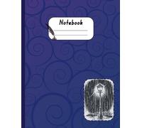 Elegant Quill & Lantern Notebook: 8.5 x 11 Personalized Lined Journal with Purple Blue Gradient, Swirl Pattern, and Vintage Lantern Design