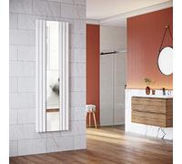 ELEGANT - Radiatore a pannello verticale di design con specchio, 1800 x 500 mm, colore bianco, monostrato, connettore centrale, scaldasalviette