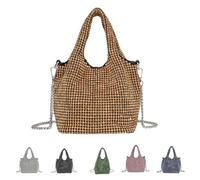 Elegant Rhinestone Clutch Purse for Women,Sparkly Evening Bag with Chain for Wedding,Prom,Party,Gala (gold)