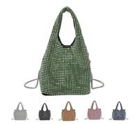 Elegant Rhinestone Clutch Purse for Women,Sparkly Evening Bag with Chain for Wedding,Prom,Party,Gala (green)