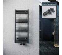 ELEGANT Scaldasalviette da bagno, 1200 x 500 mm, con termostato multiblocco, colore antracite