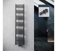 ELEGANT Scaldasalviette da bagno con attacco centrale, 1800 x 400 mm, con termostato multiblocco, colore antracite