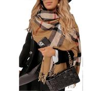 Elegant Scarf English Camel Trellis