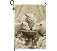 Elegant Sheep Neutral Woolly Friends Flag Durevole Bandiere Verticale Robuste Bandiere Per Interno Festival Prato 30X45Cm