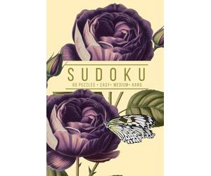 Elegant Sudoku: 60 Puzzles, Easy, Medium, and Hard | One Puzzle Per Page | Purple Vintage Rose Botanical Inspired Cover