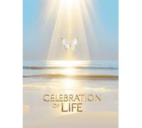 Elegant Sunset Beach Celebration of Life Guest Book: Unique Condolence Guestbook for Memorial Service and Funeral with Sunshine (Sun), Butterfly and ... | Poem, Photo, Sign In Guests | Men & Women