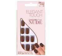 Elegant Touch Cocoa Nude - Unghie Finte con Colla Squoval 24pz