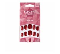 Elegant Touch Polished Colour Nails With Glue Squoval Rich Red 24 Un