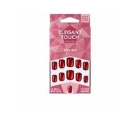 Elegant Touch Polished Colour Nails With Glue Squoval Rich Red 24 Un