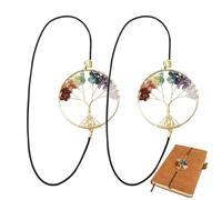 Elegant Tree Bookmark - 2 pezzi Elastic Page Holder, Vintage Metal Book Separator with Crystals |Life Tree Flexible Bookmarks for Planner, Purse, Notebook, Reading, Log, Goals, Holiday, Gift