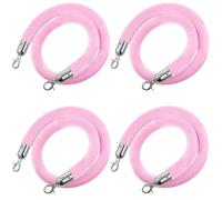 Elegant Velvet Stanchion Rope for Crowd Control | Queue Barrier with Silver Hooks | Perfect for Events and Celebrations Barriera di corda(4 Pack,6ft/185cm)